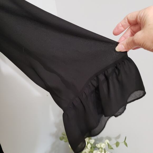 Show Me Your Mumu Little Black Semi Sheer Lined Mini Swing Tunic Dress Medium - Picture 6 of 9